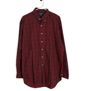 Ralph Lauren Blake‎ Cotton Multicolor Plaid Long Sleeve Button Down Shirt Large